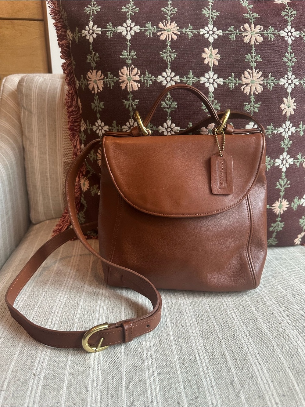 Vintage 90s Coach Legacy 4158 Soho Top Handle Bag in British Tan MINT